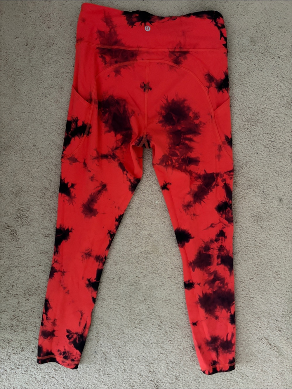 lululemon athletica Red & Black Tie-Dye High-Rise Leggings